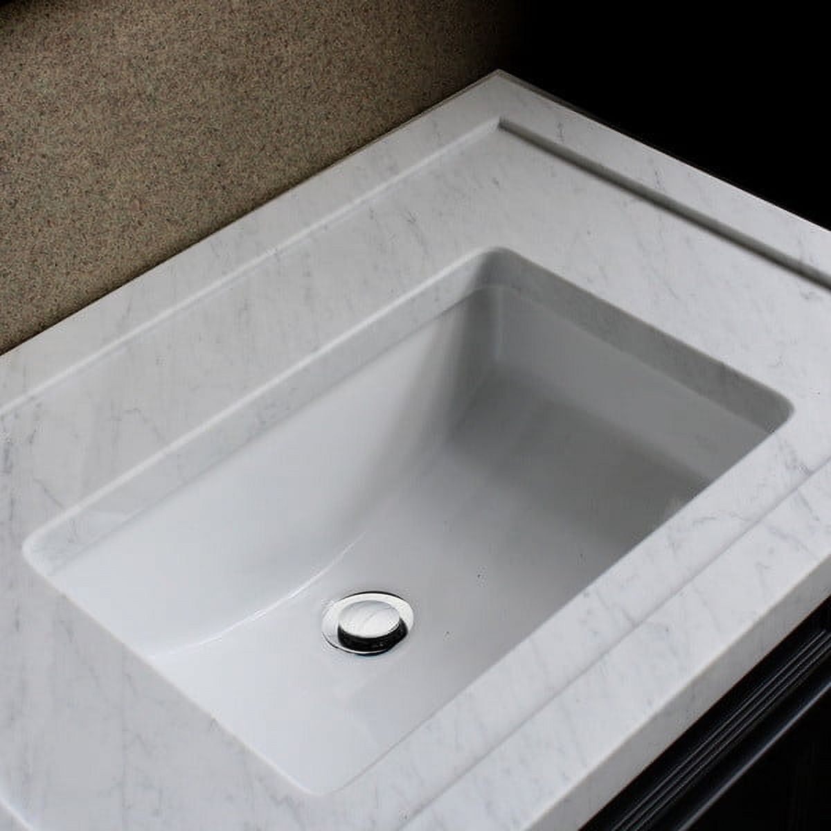 White Rectangular Ceramic Undermount Bathroom Sink