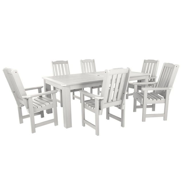 Lehigh 7-Piece White Recycled Plastic Dining Set