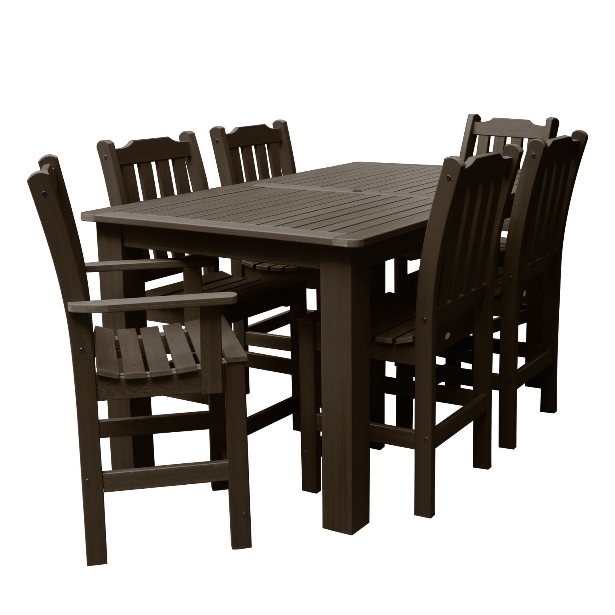 Lehigh Weathered Acorn 6-Person Rectangular Plastic Dining Set