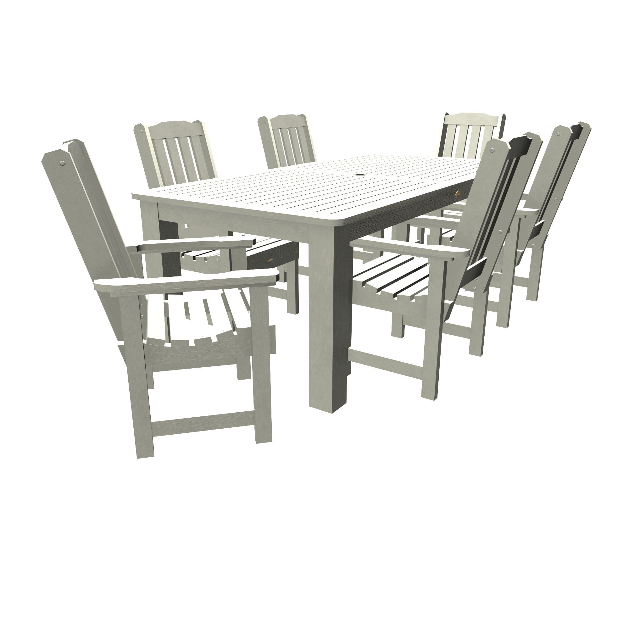 Lehigh 7-Piece White Recycled Plastic Dining Set