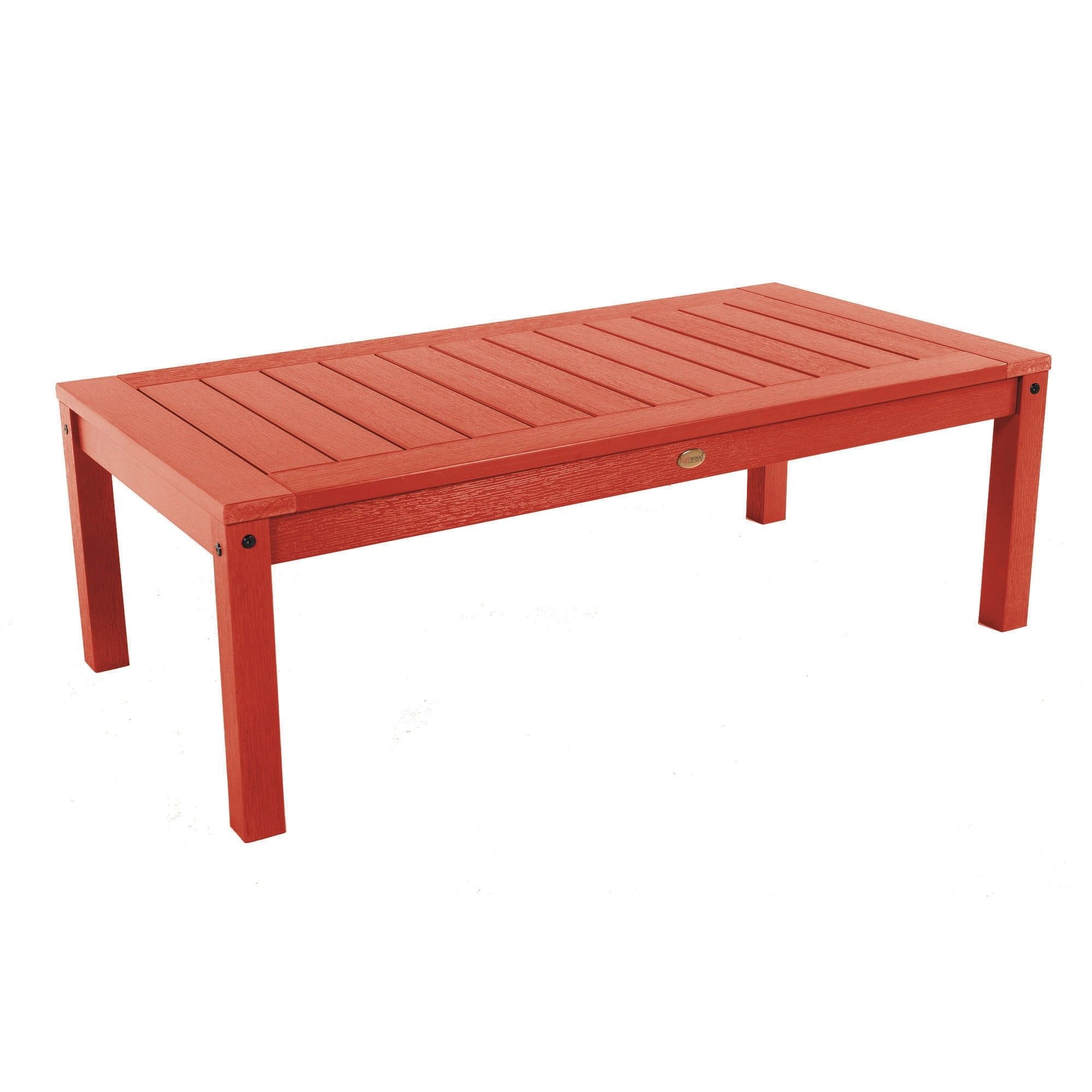 Red Adirondack Outdoor Coffee Table with Slatted Top