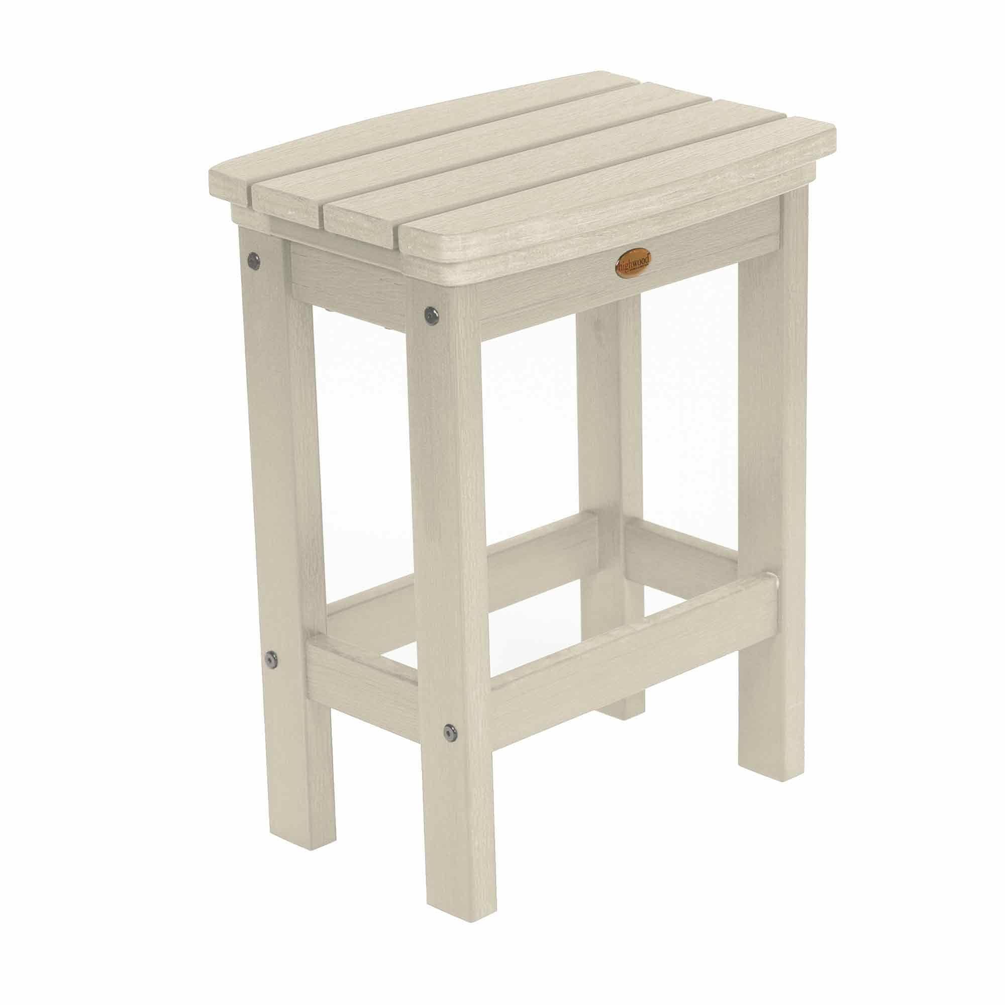 Lehigh Whitewash Plastic Armless Counter Height Stool