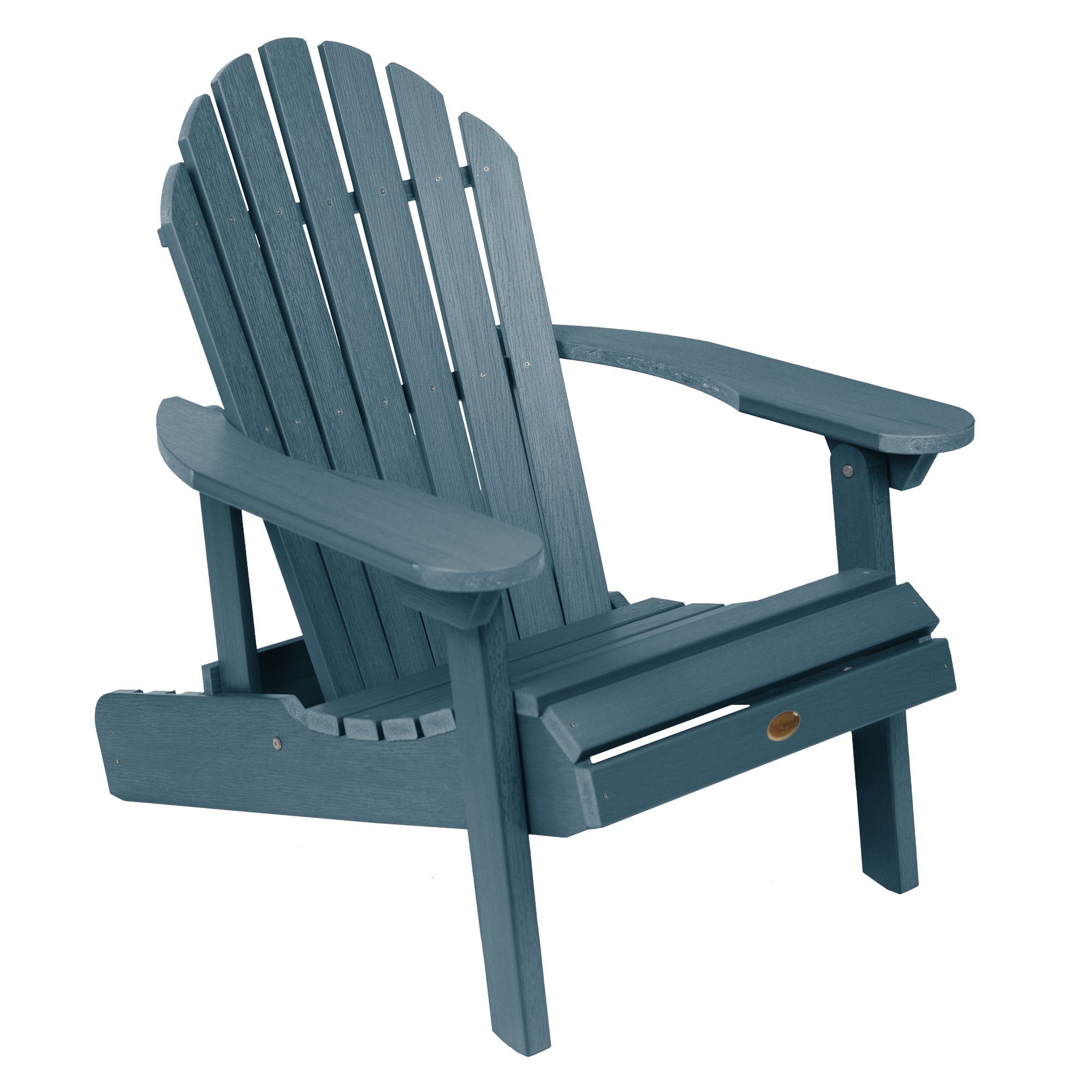 Nantucket Blue Folding Reclining Adirondack Chair with Arms