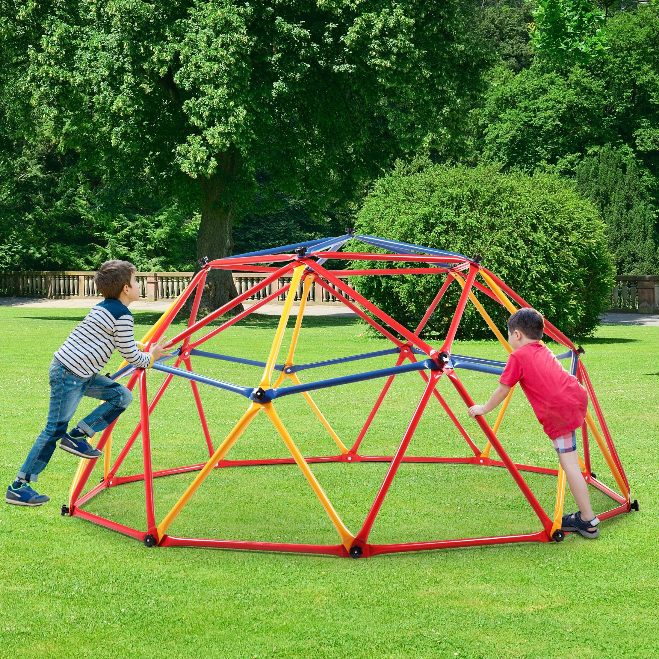 Colorful Steel Dome Climber for Kids, 82.3 x 79.6 x 41.3 inches