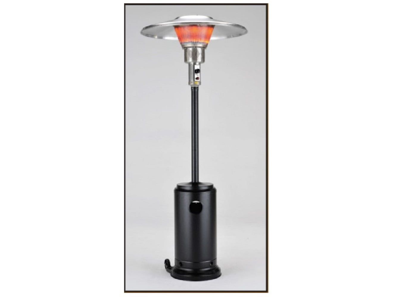 Tall Black Steel Propane Patio Heater with Emergency Shut Off