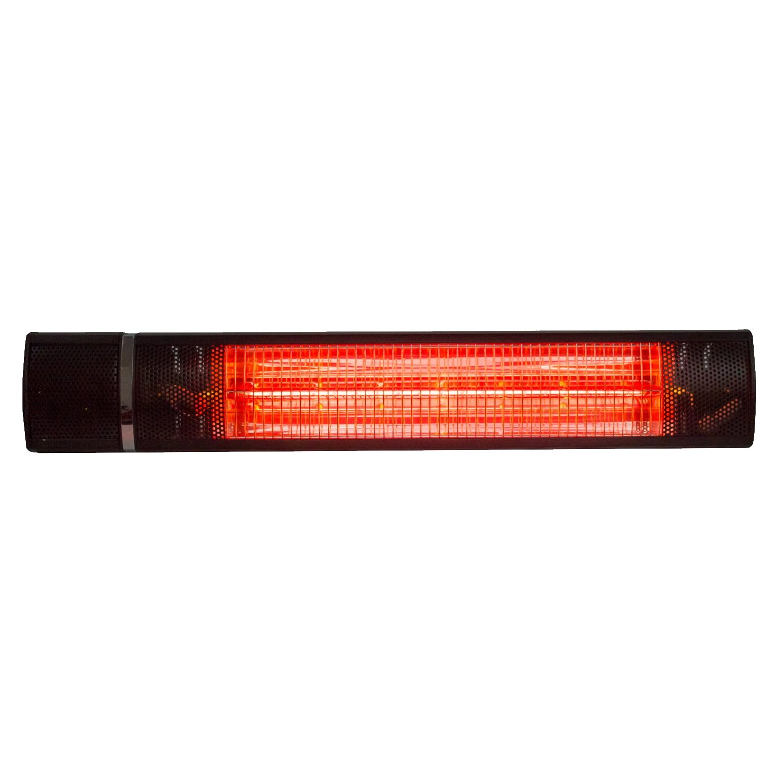 Black Wall-Mounted Infrared Electric Patio Heater with Variable Heat