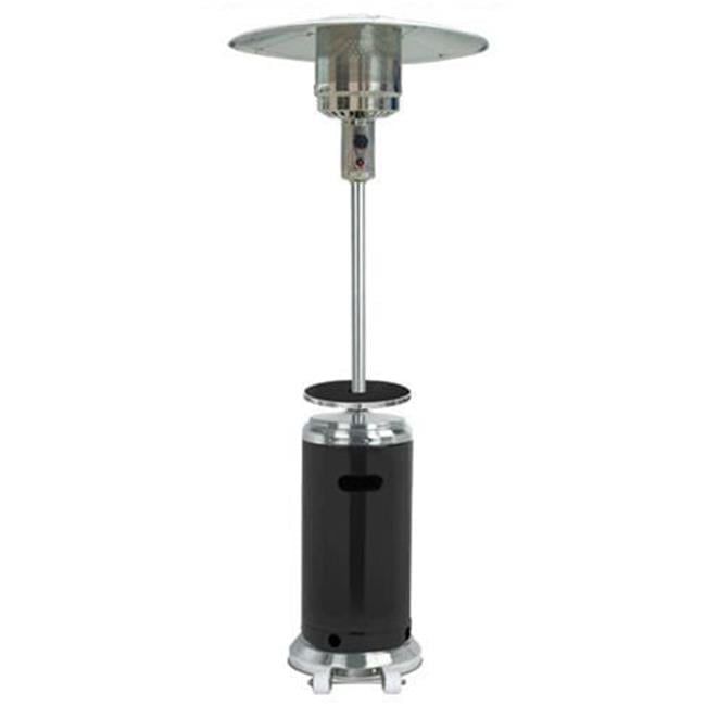 87-Inch Black and Stainless Steel Propane Patio Heater with Table