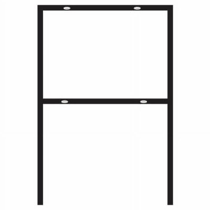 Heavy-Duty Black Metal Sign Frame with Extra Foot Bar