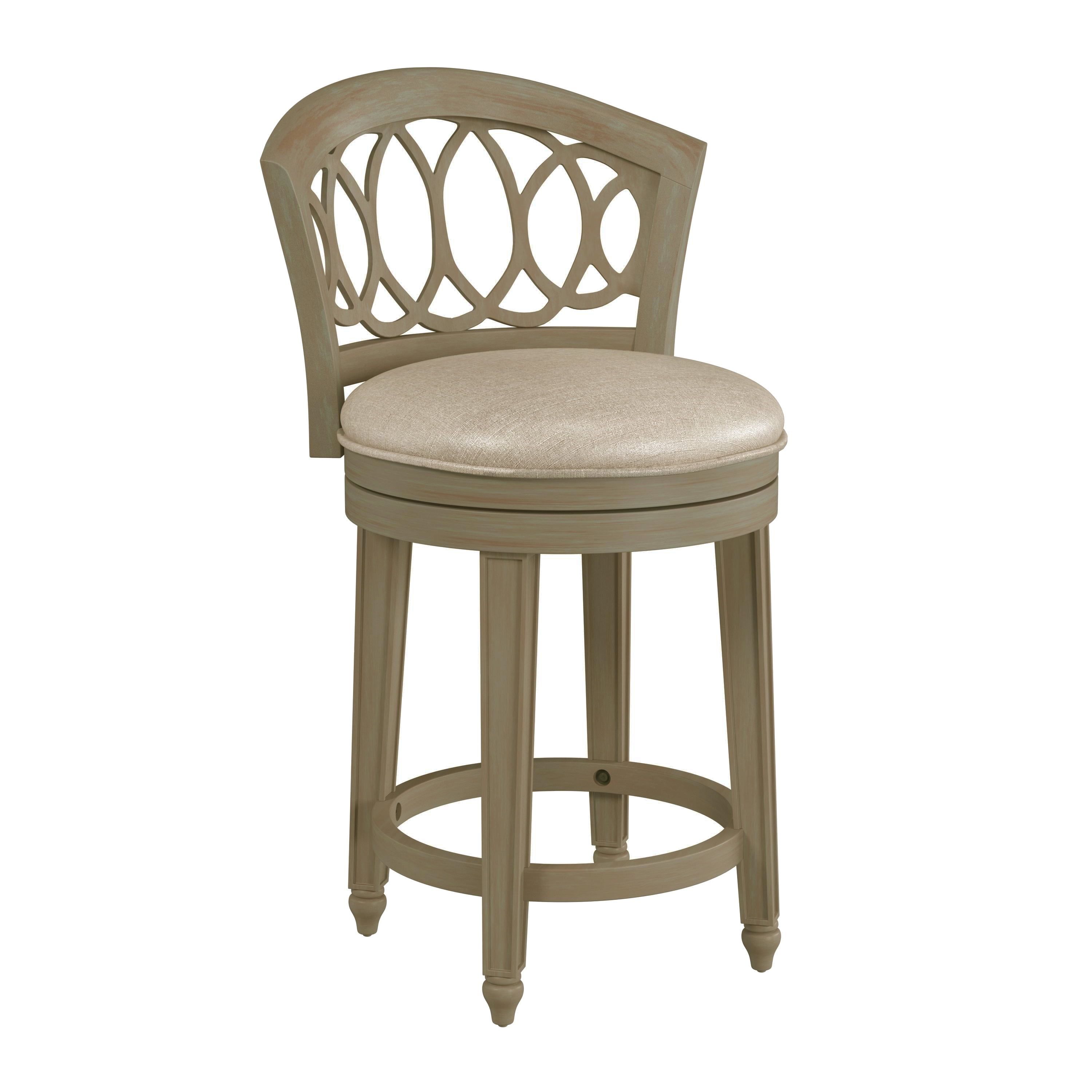 Coastal Cottage 25" Swivel Counter Stool in Antique-Like Gray Wash