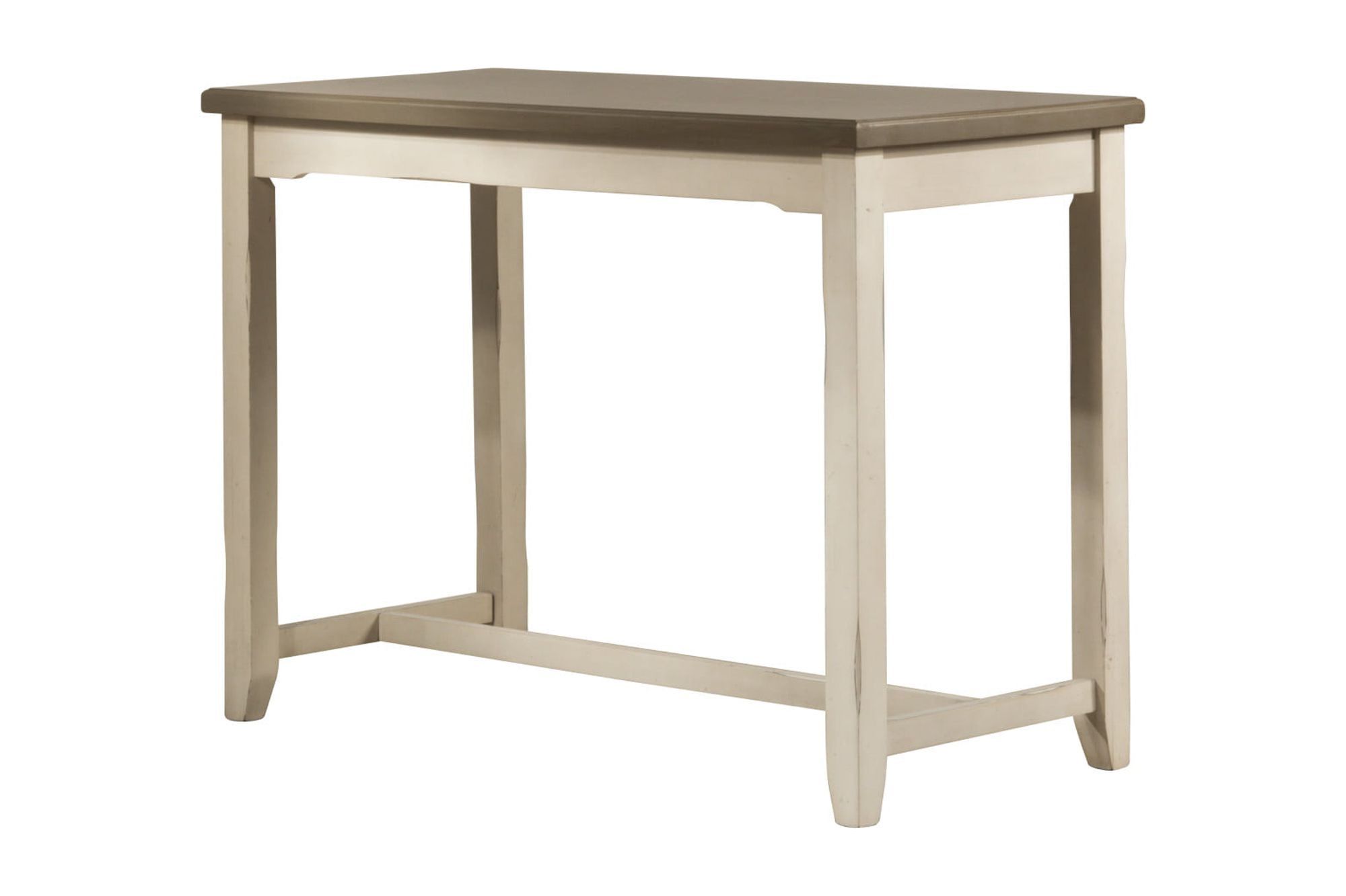 Modern Farmhouse Rectangular Counter Height Table in Distressed Gray and Sea White