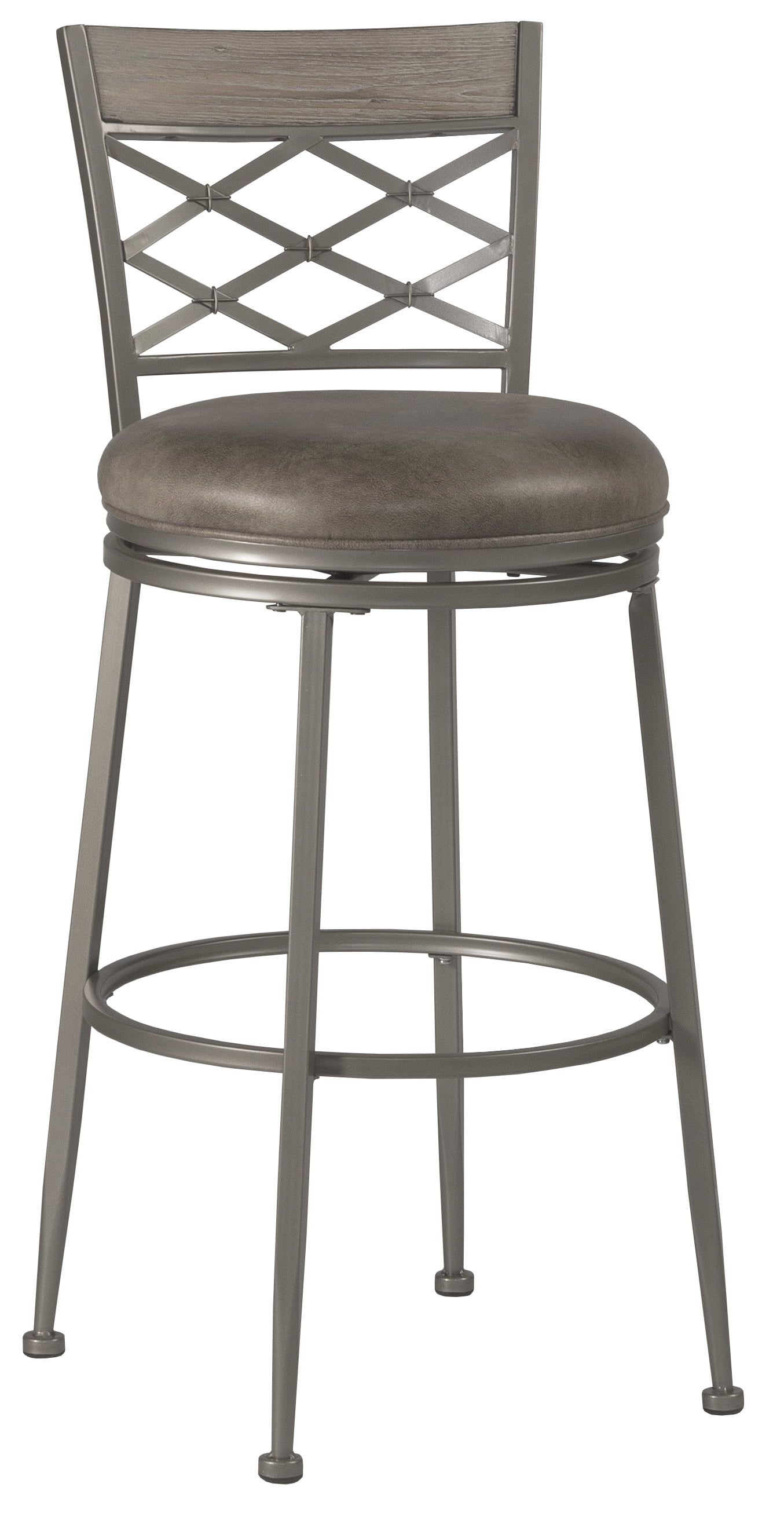 Hutchinson Gray Wood and Metal Swivel Counter Stool