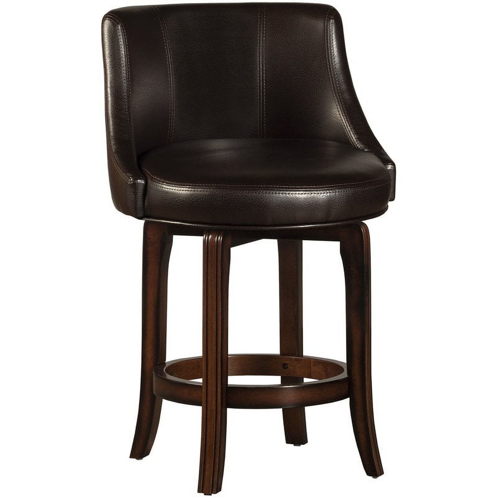 Napa Valley Dark Brown Wood Swivel Counter Stool