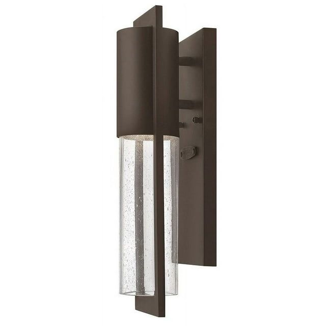Buckeye Bronze 15.5" Clear Seedy Glass Outdoor LED Wall Sconce