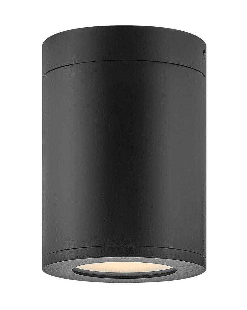 Silo 7" Black Etched Glass LED Outdoor Flush Mount Light