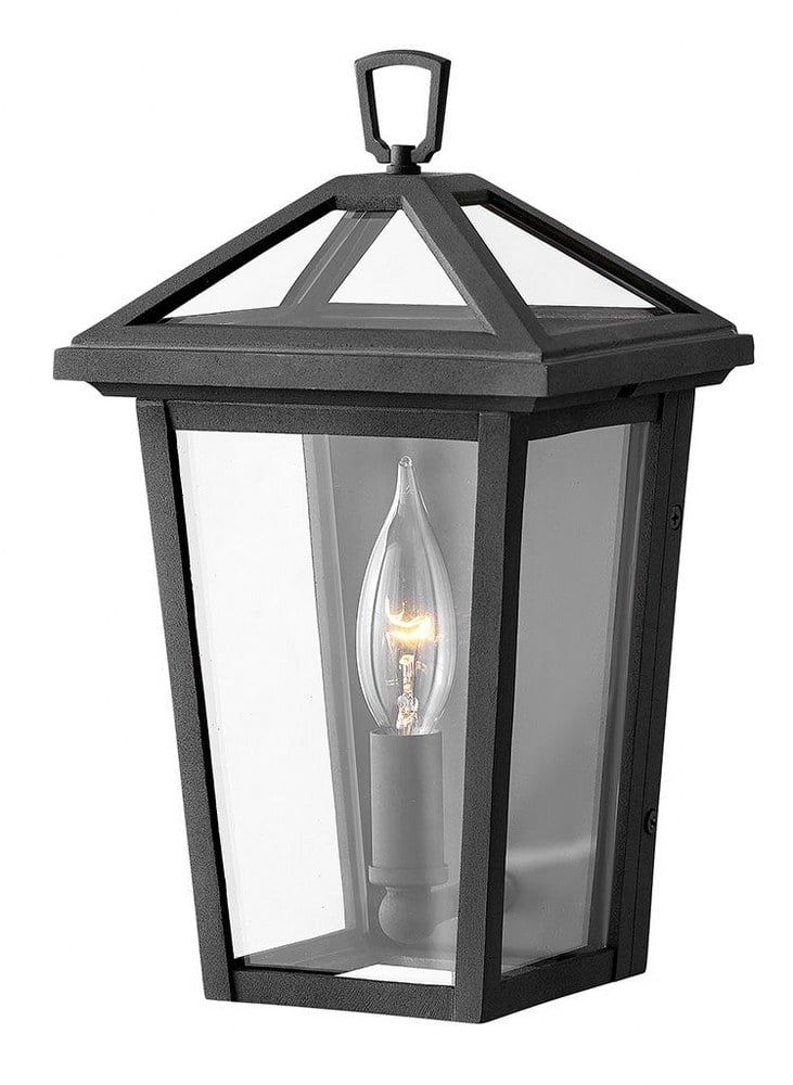 Museum Black Aluminum Outdoor Wall Lantern with Clear Glass