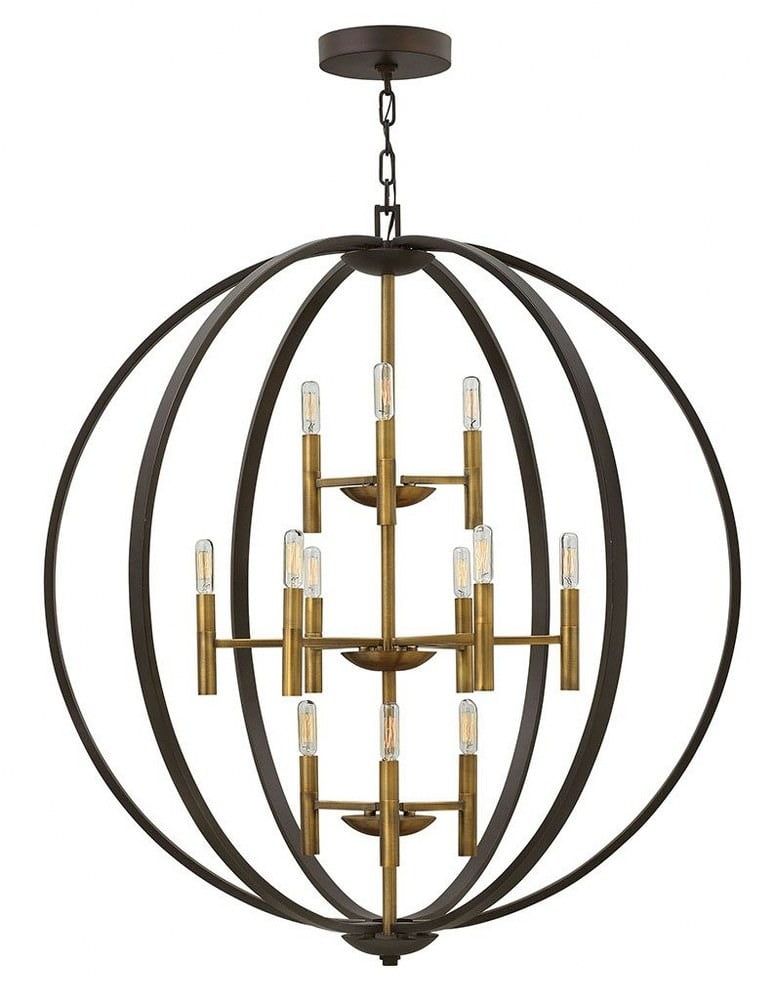 Euclid 41" Spanish Bronze 12-Light Chandelier