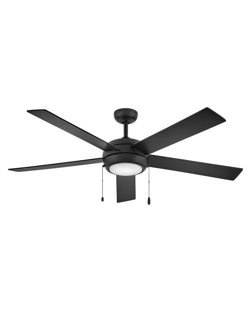 Matte Black 60" LED Ceiling Fan with Walnut Blades