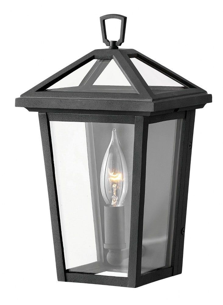 Estate Series Classic Museum Black Outdoor Wall Light with Clear Glass