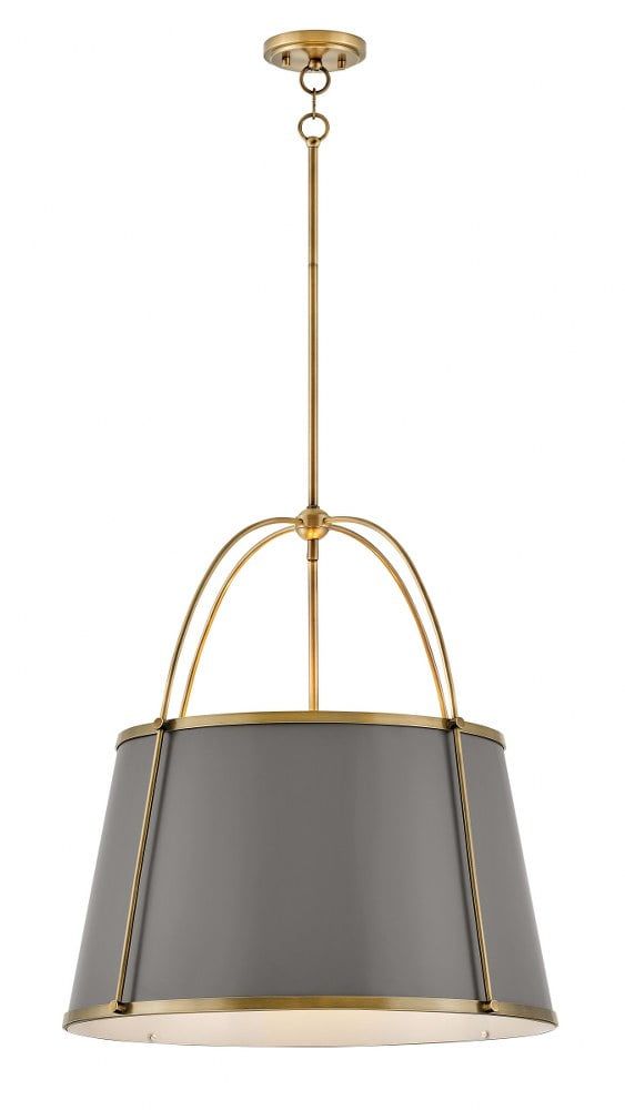 Elegant Transitional 4-Light LED Pendant in Lacquered Dark Brass