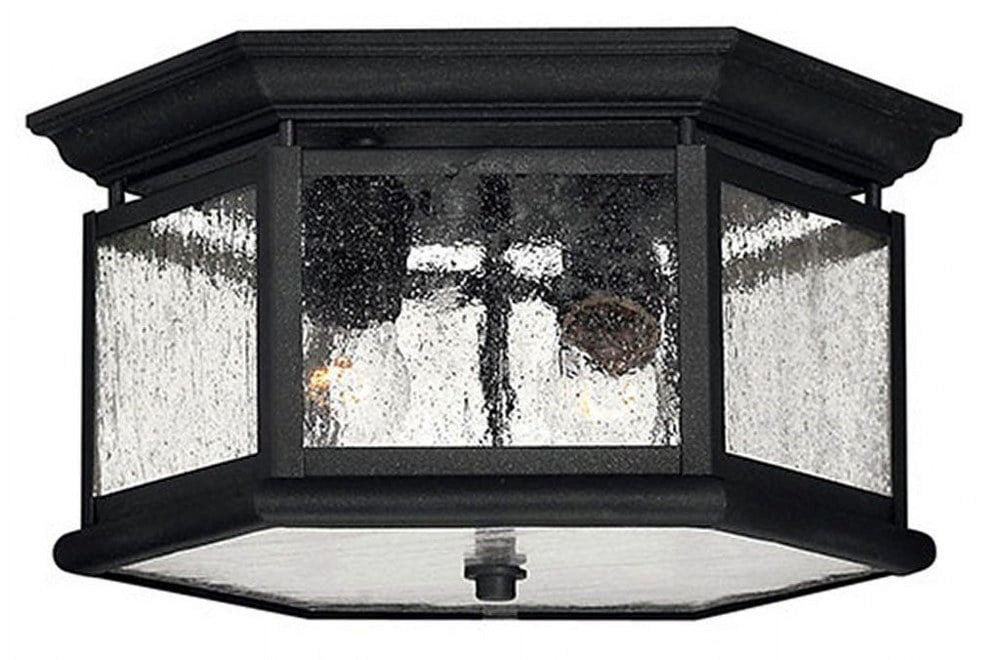 Edgewater Black Aluminum 2-Light Outdoor Flush Mount