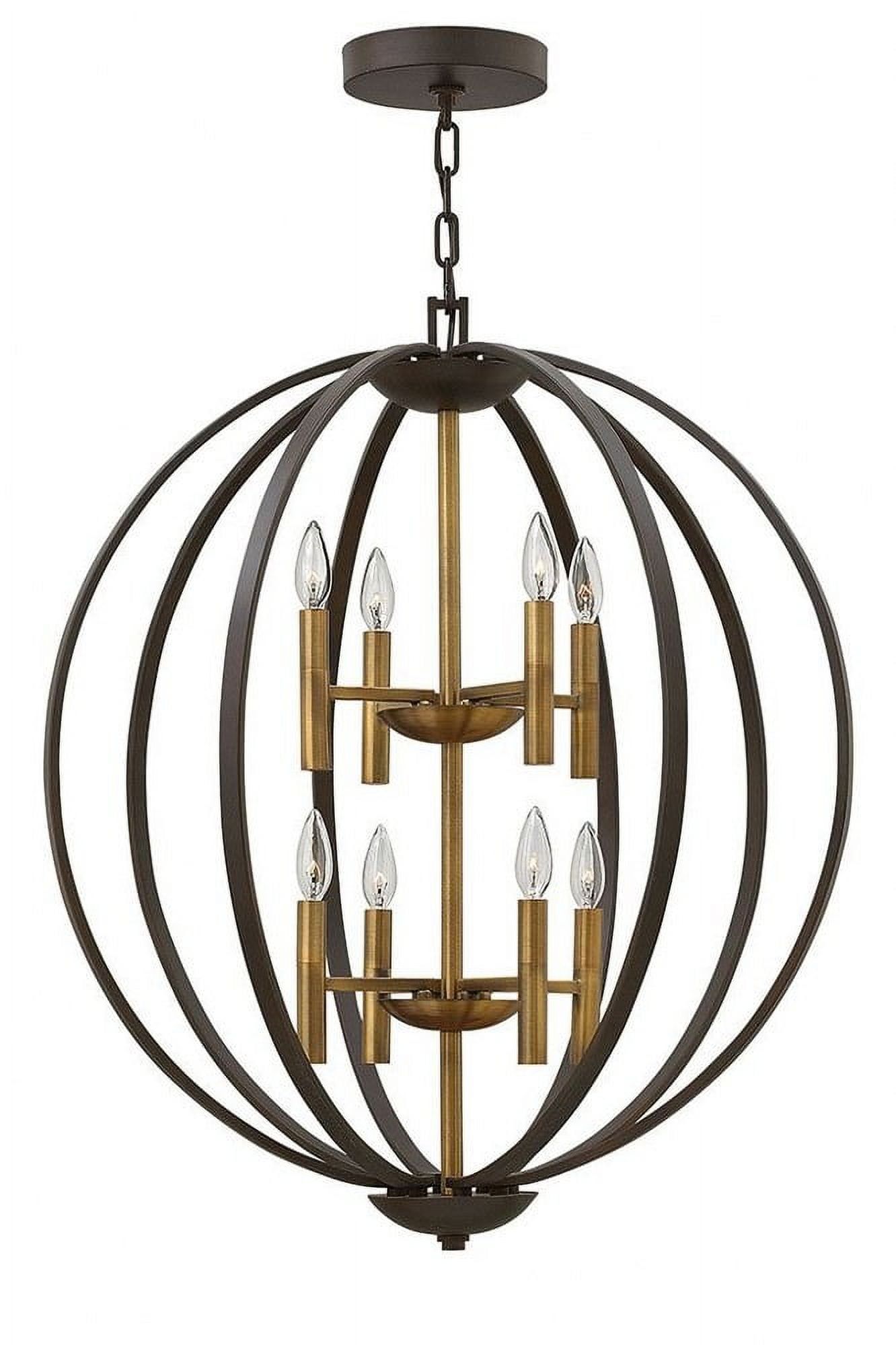 Euclid 8-Light Spanish Bronze Globe Chandelier