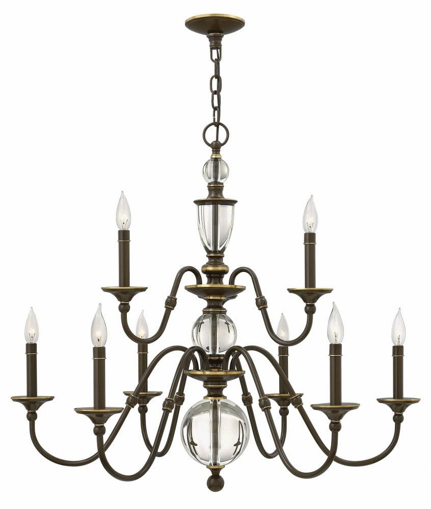 Eleanor Light Oiled Bronze 9-Light Crystal Elegance Chandelier