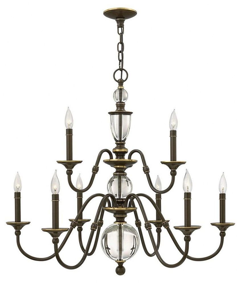 Eleanor Light Oiled Bronze 9-Light Crystal Elegance Chandelier