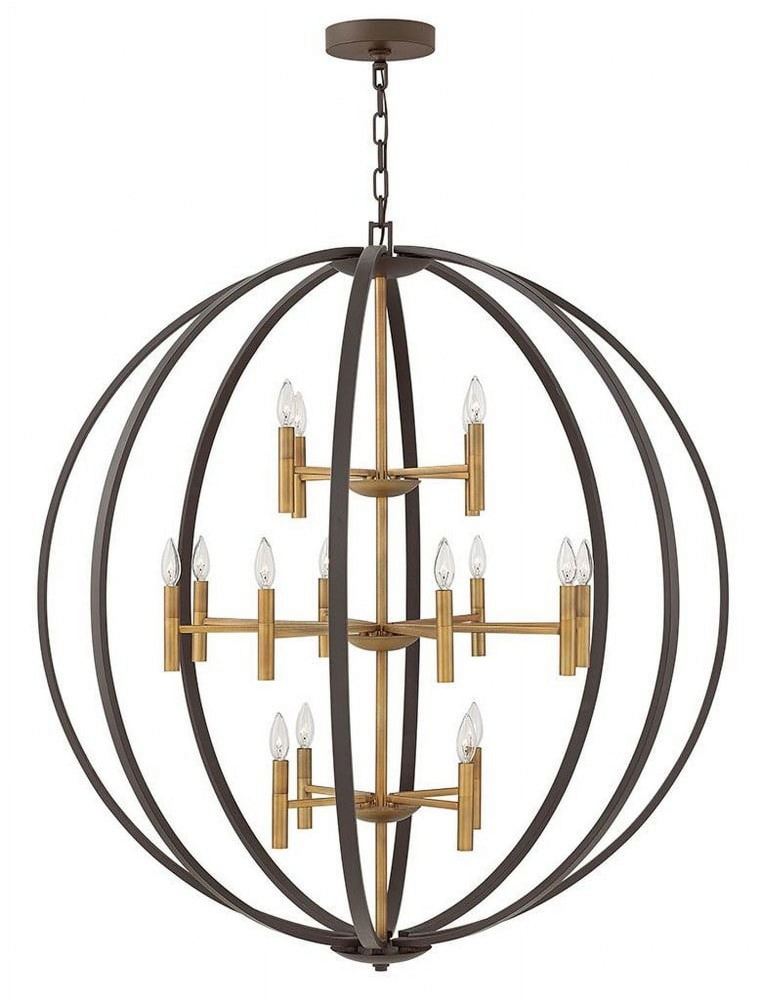 Euclid 44" Spanish Bronze 16-Light Cage Chandelier