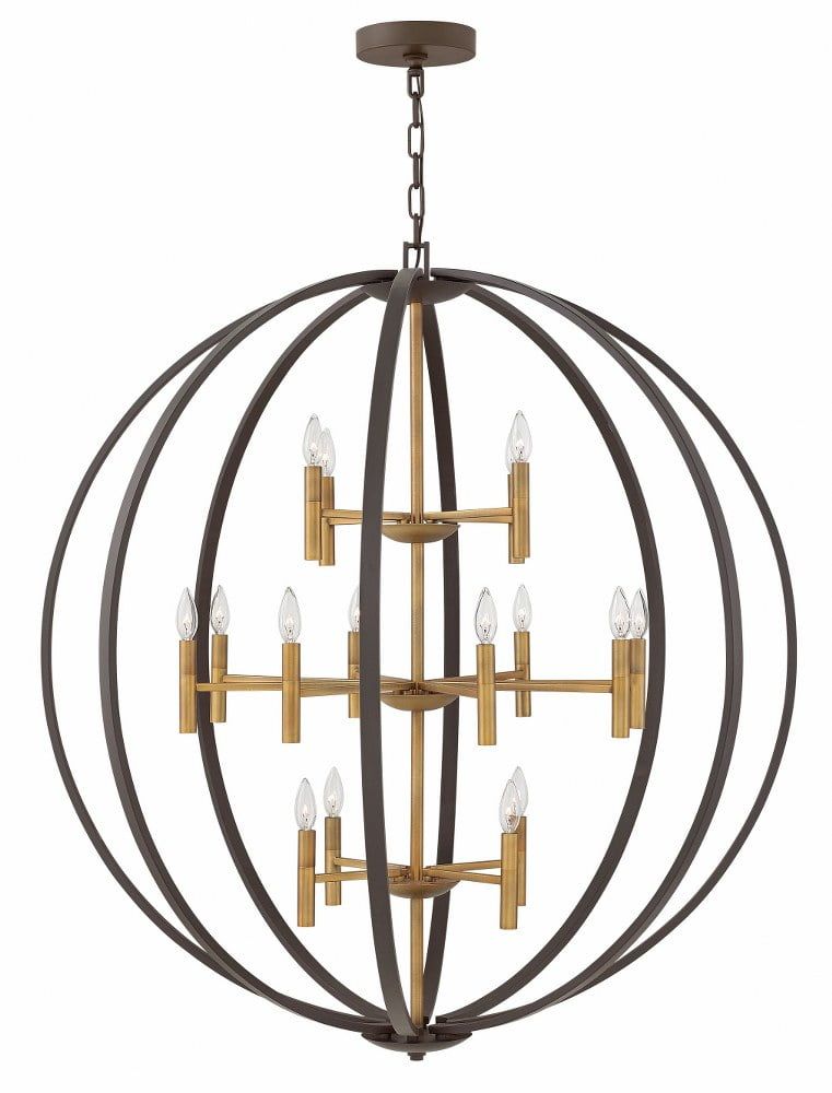 Euclid 44" Spanish Bronze 16-Light Cage Chandelier