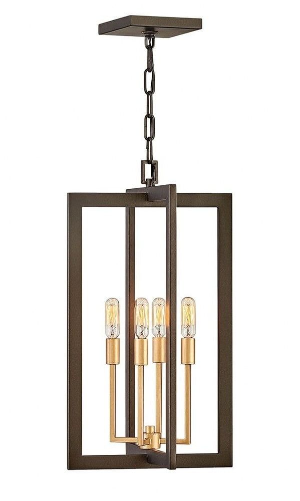 Anders Deluxe Gold and Metallic Matte Bronze 4-Light Chandelier