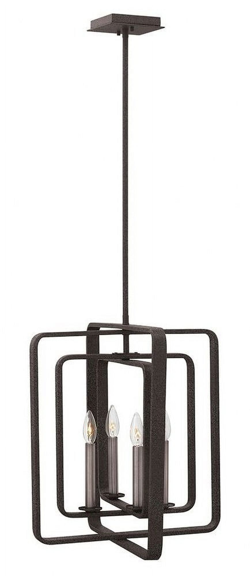 Quentin Aged Zinc 4-Light Geometric Bronze Candle Pendant