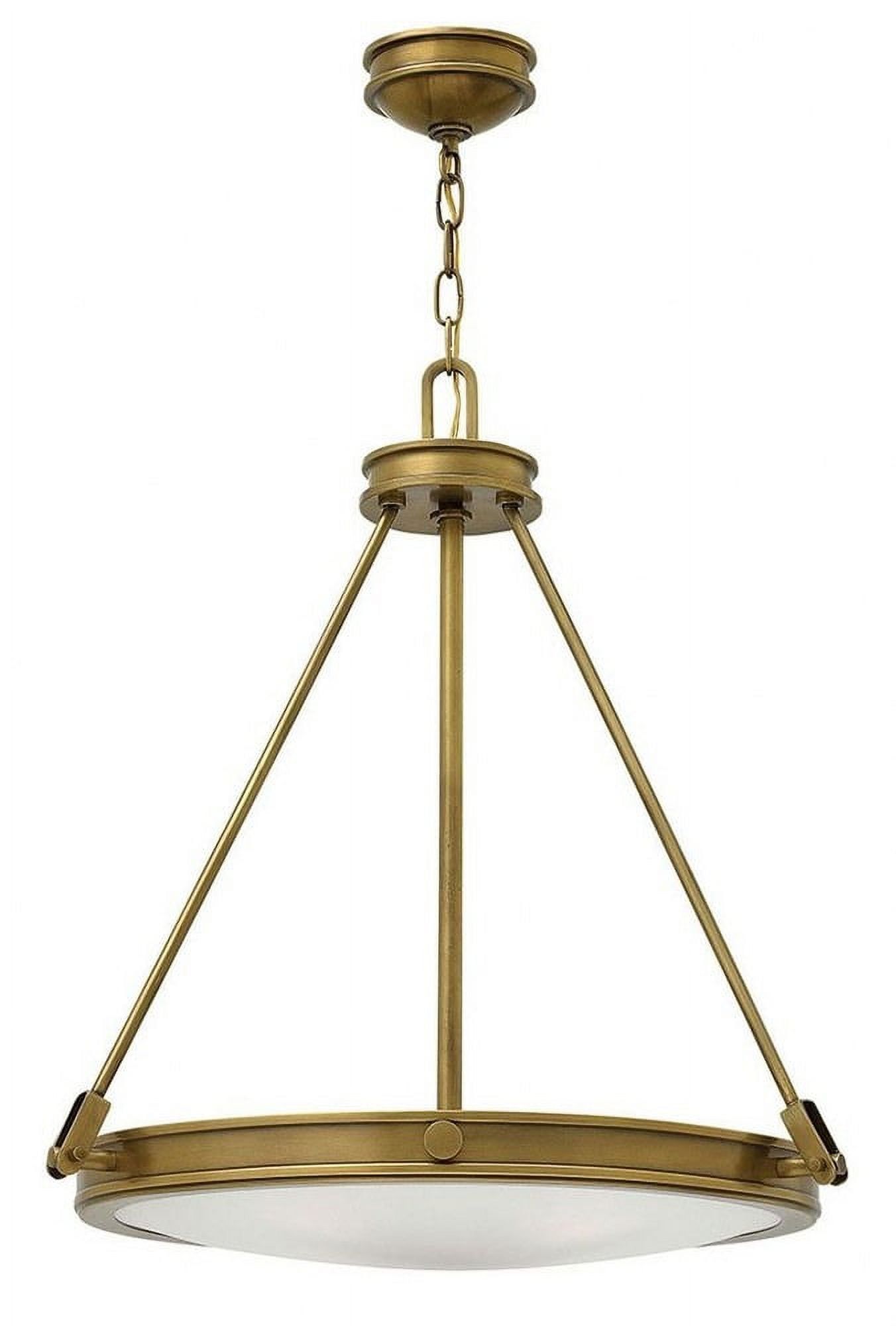 Heritage Brass and Glass Mid-Century Modern Pendant Light