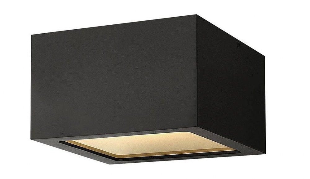 Satin Black Glass LED Modern Outdoor Flush Mount