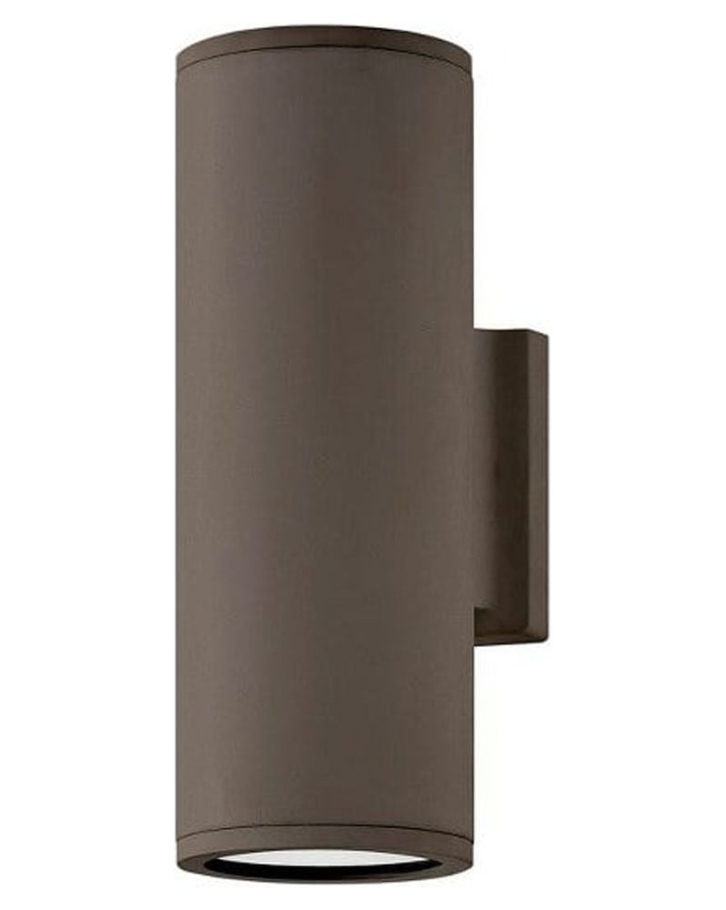 Architectural Bronze Cylinder 2-Light LED Outdoor Wall Mount