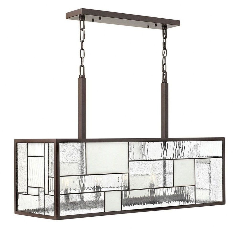 Mondrian Buckeye Bronze 5-Light Craftsman Kitchen Island Pendant