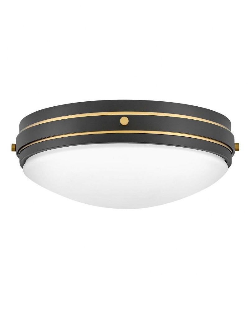 Oliver Black and Brass LED Flush Mount Bowl Light