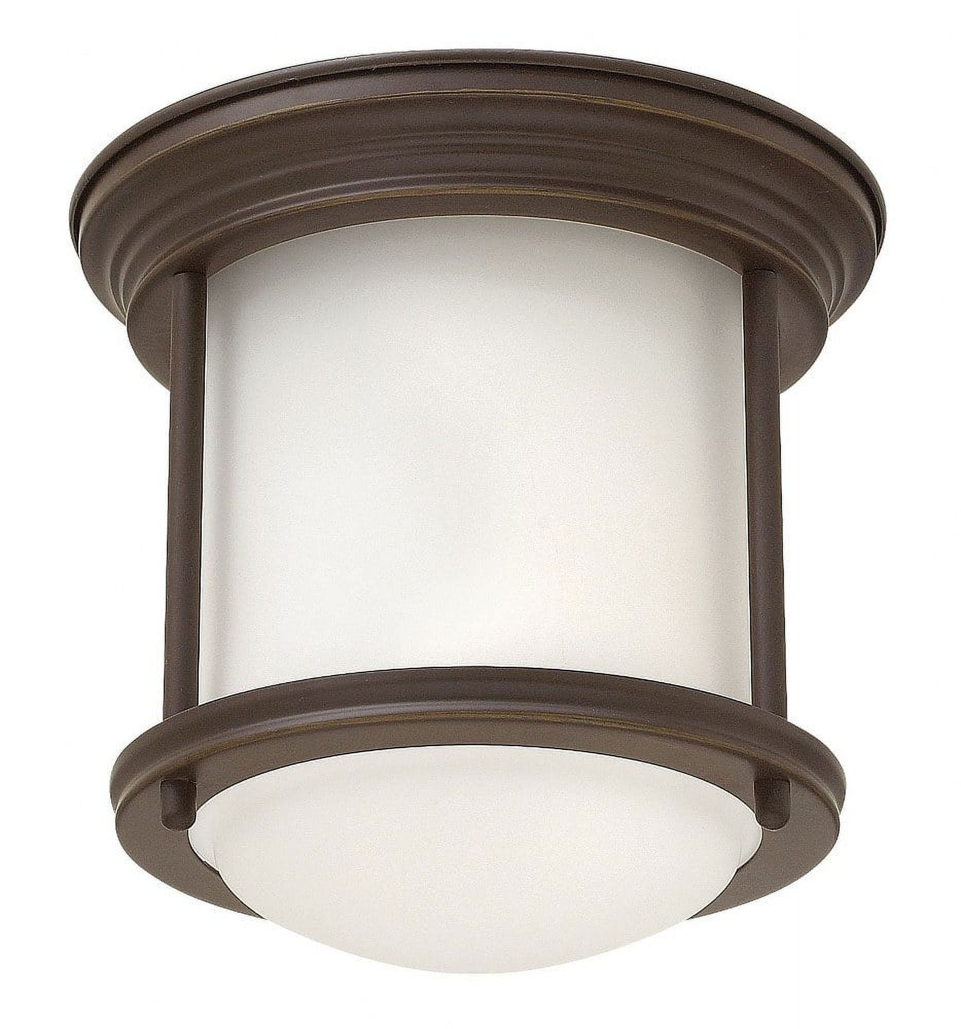 Oil Rubbed Bronze Etched Opal Glass Flush Mount Ceiling Light