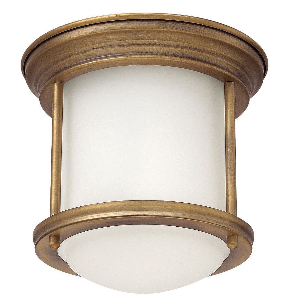 Hadley 7'' Brushed Bronze Flush Mount with Etched Opal Glass