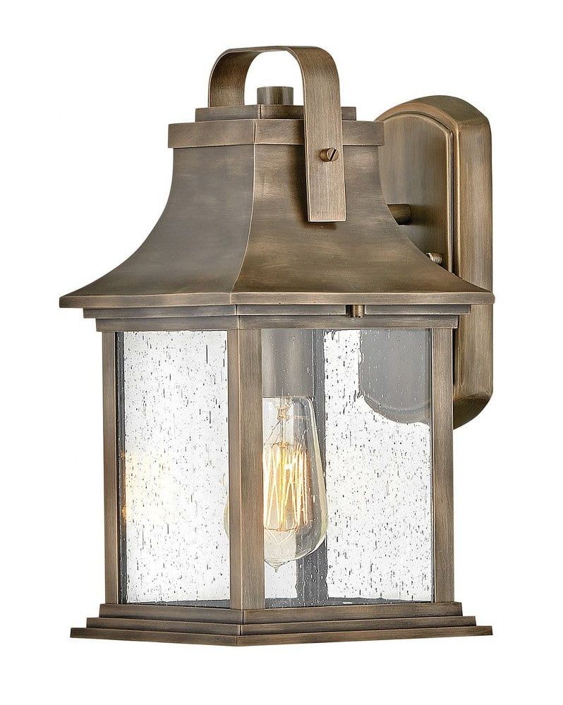 Burnished Bronze Outdoor Dimmable Sconce with Clear Glass Shade