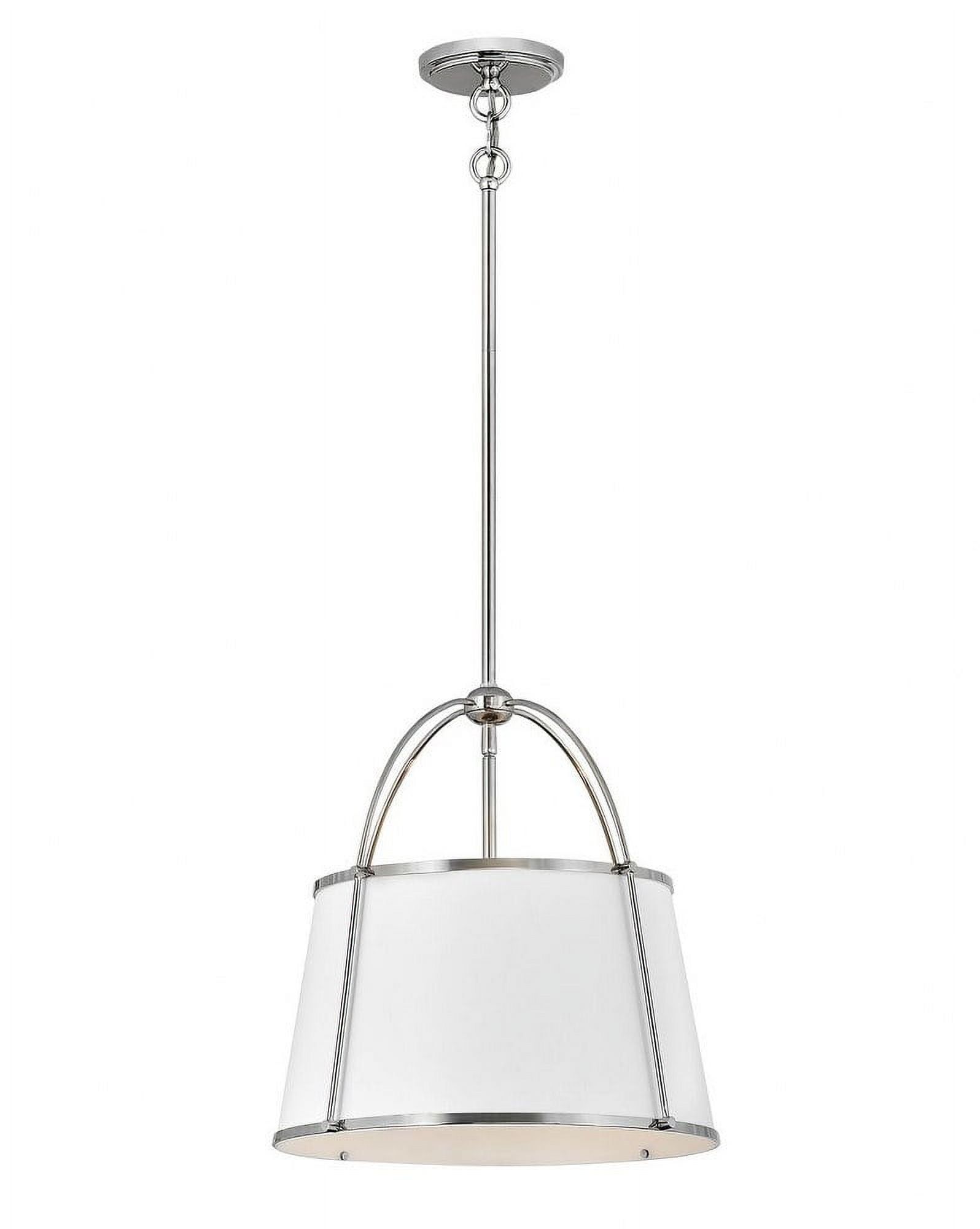 Clarke 16'' Transitional Drum Pendant in Polished Nickel