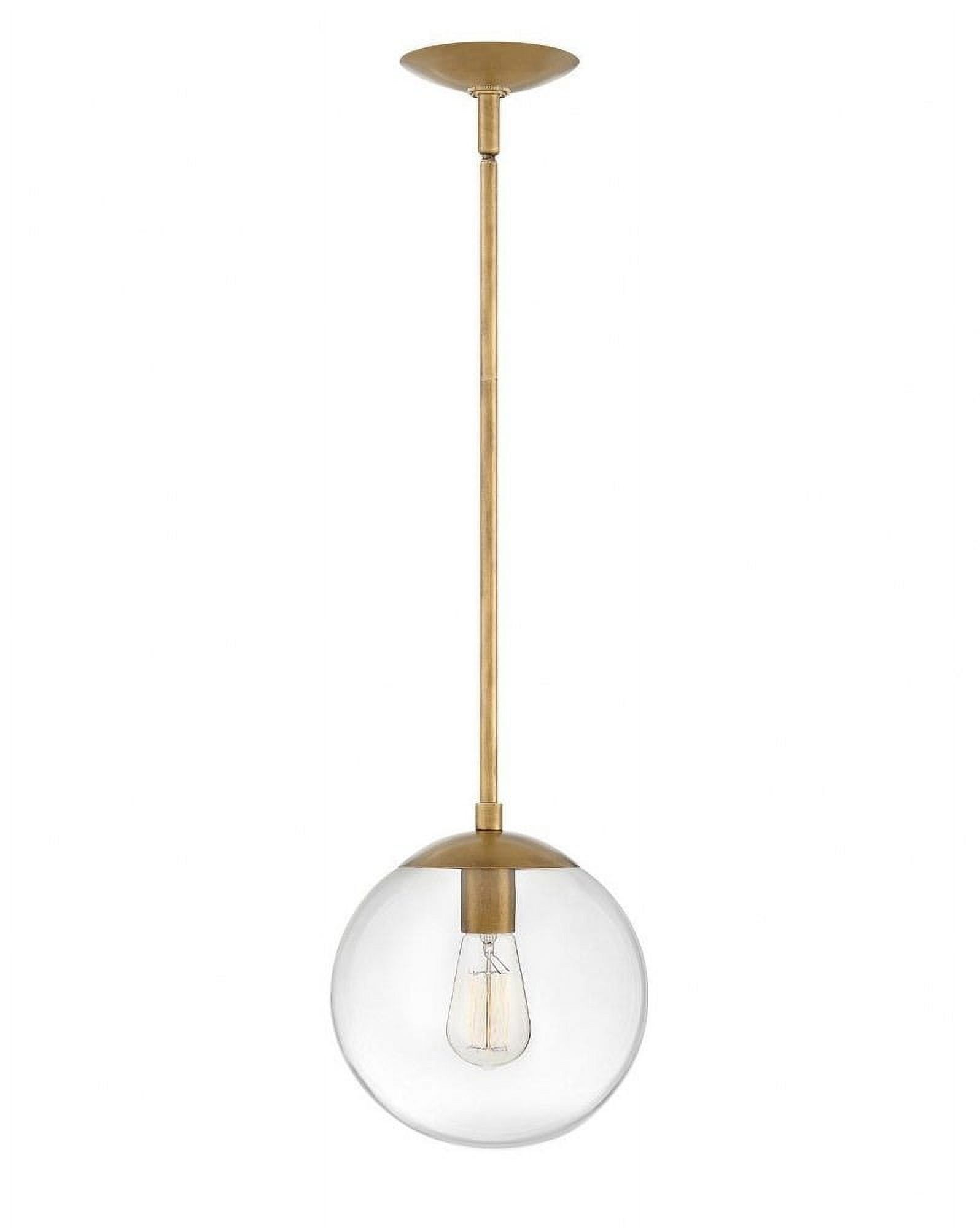 Heritage Brass Clear Globe Pendant Light with Adjustable Height