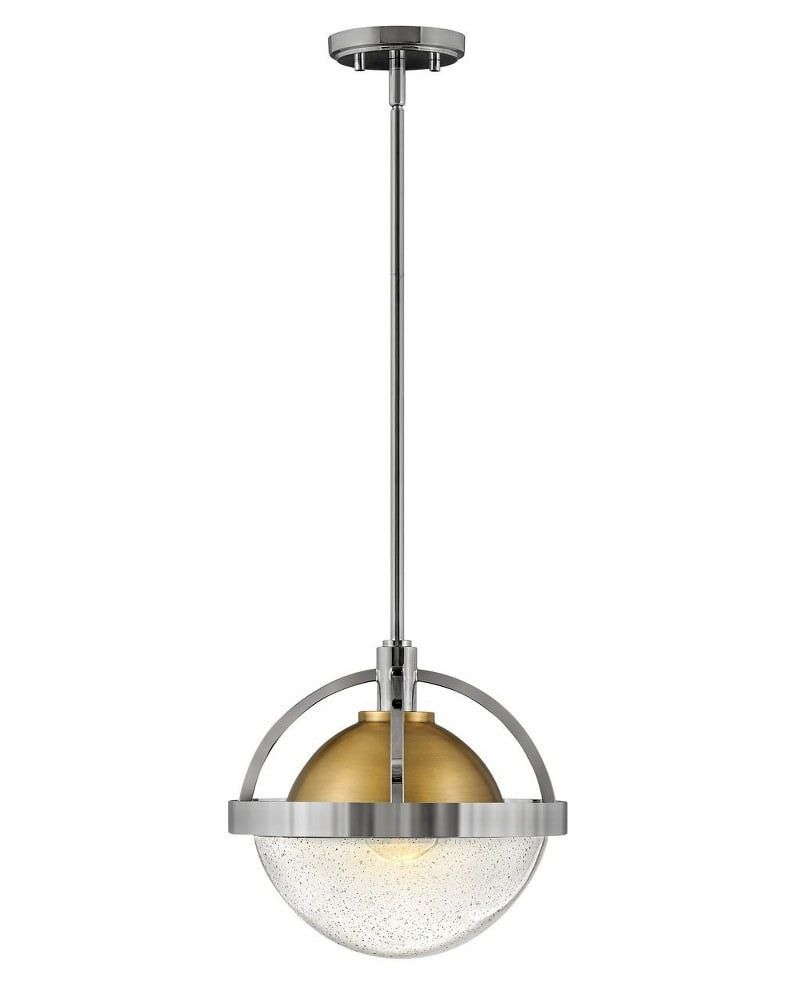 Watson Polished Nickel and Brass Globe Pendant Light