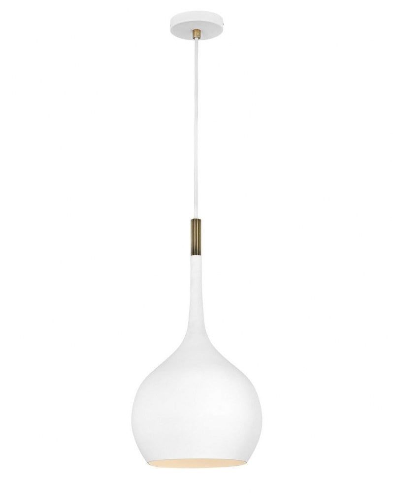 Ziggy 12" Chalk White and Heritage Brass LED Pendant Light