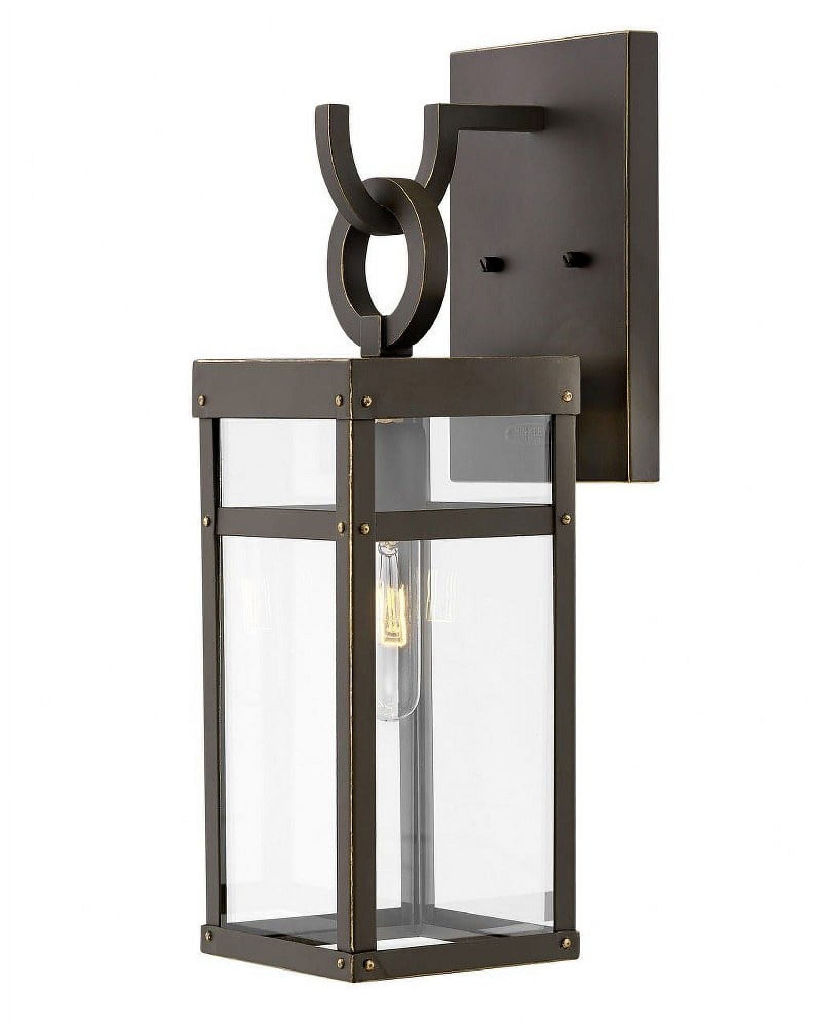 Rustic Industrial Oil Rubbed Bronze Outdoor Sconce with Clear Glass