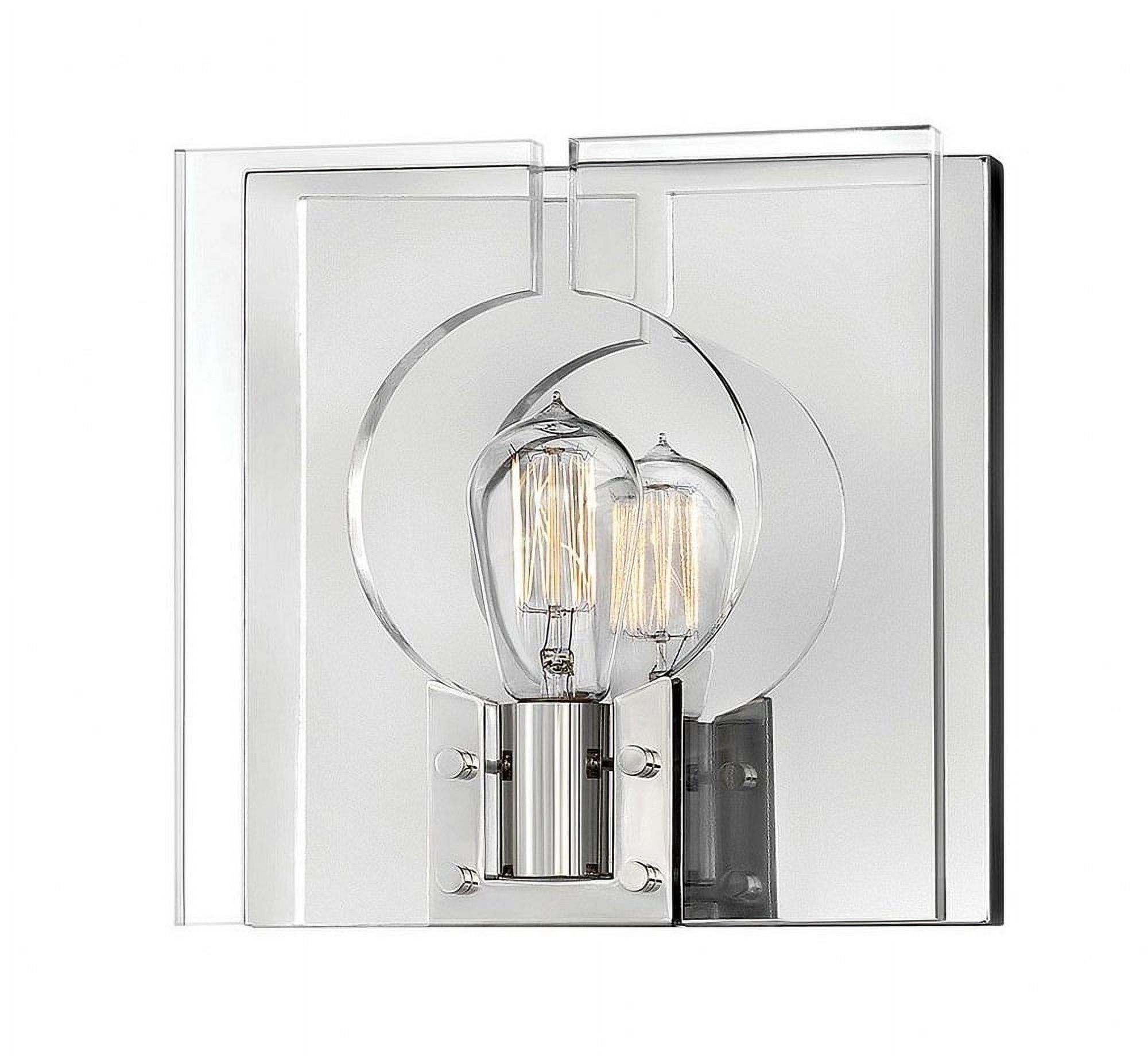 Ludlow Polished Nickel 1-Light Wall Sconce with Clear Acrylic Shade