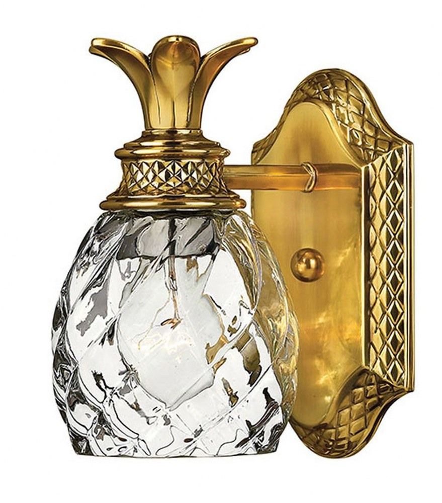 Burnished Brass Outdoor Dimmable Wall Sconce with Clear Optic Glass