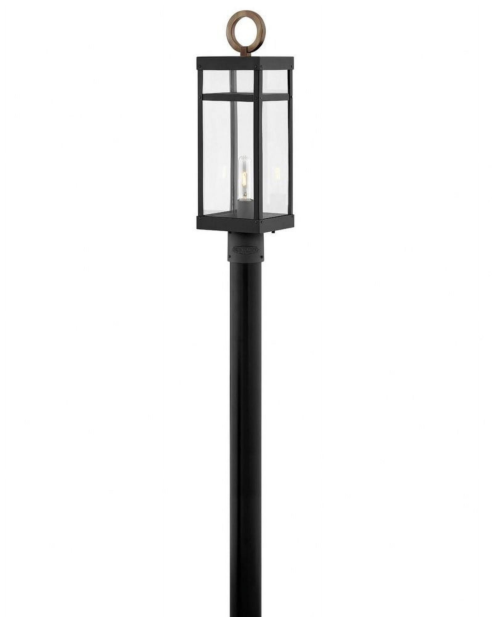 Porter Black and Bronze Outdoor LED Post Lantern