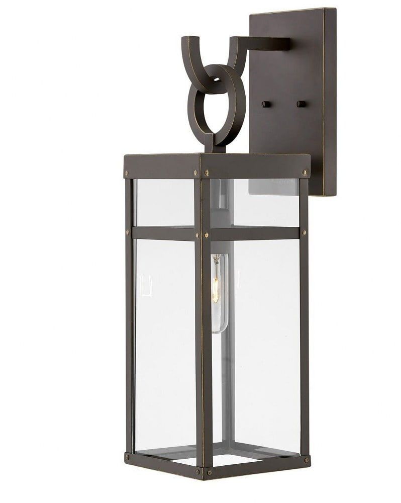 Oil Rubbed Bronze Outdoor Wall Lantern with Clear Glass