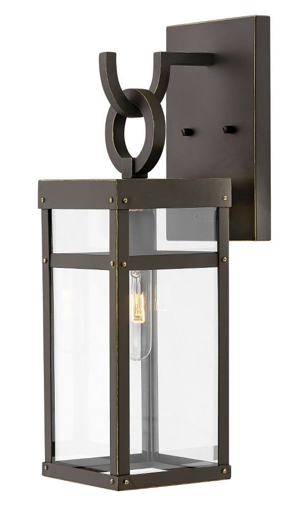 Rustic Industrial Oil Rubbed Bronze Outdoor Sconce with Clear Glass