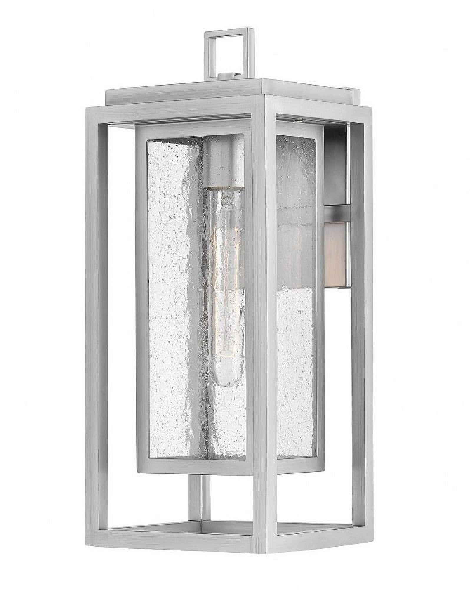 Satin Nickel Outdoor Wall Lantern with Clear Seedy Glass